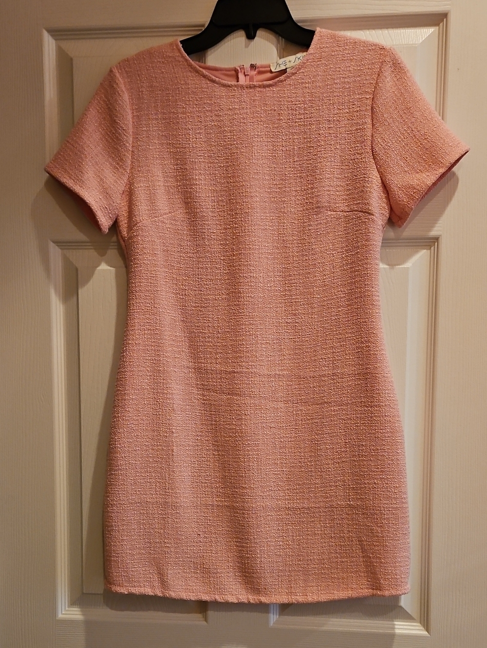 She + Sky Blush Pink Short-Sleeve Shift Dress